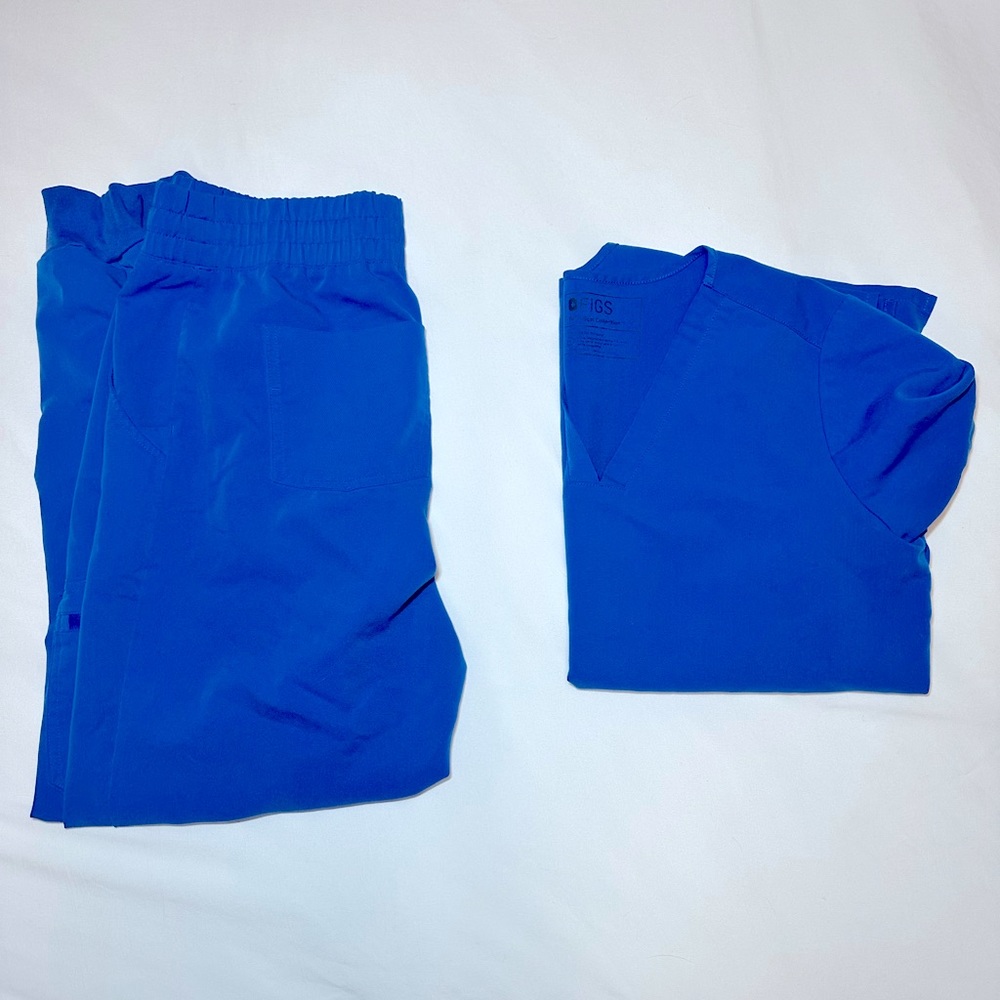 Figs Royal Blue Scrub Set